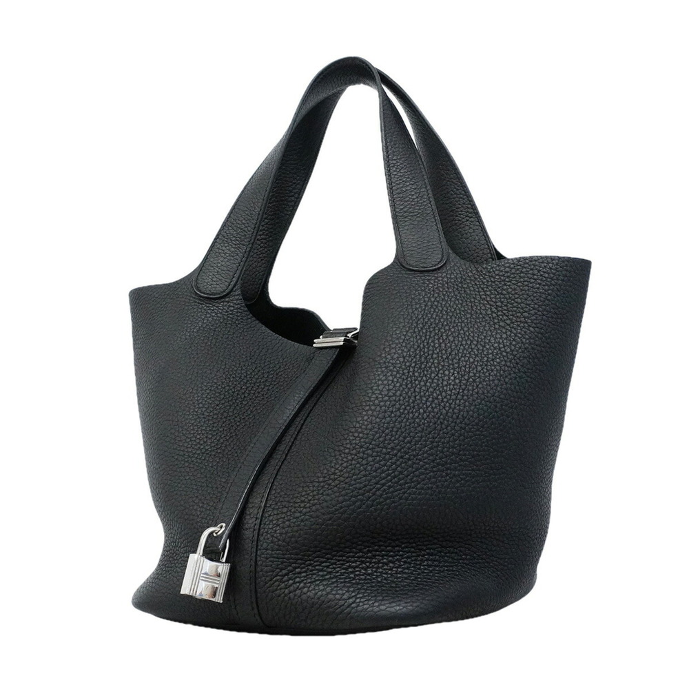 Hermes Picotin Lock MM handbag, Taurillon Clemence leather, black, A stamp, w...